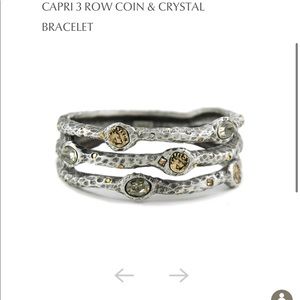 TAT2 vintage silvercapri row coin crystal bracelet